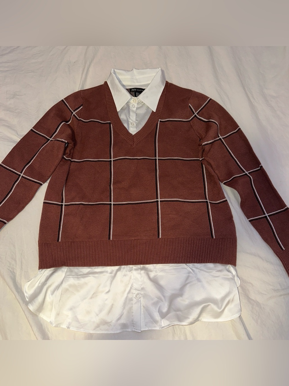 JNY (Jones New York) Sweater w/ Collar and Cuffs Size L